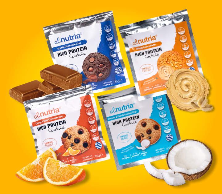 Alnutria High Protein Cookies - Banner with Products